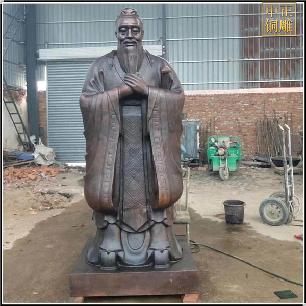 紫銅色孔子銅像鑄造
